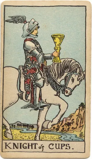Carta Caballero de Copas del tarot Rider-Waite-Smith (1909)