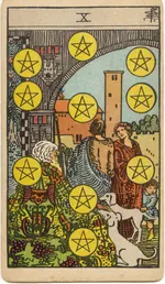 Carta Diez de Oros del tarot Rider-Waite-Smith (1909)