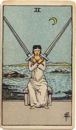 Carta Dos de Espadas del tarot Rider-Waite-Smith (1909)