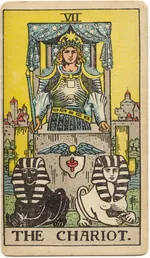 Carta El Carro del tarot Rider-Waite-Smith (1909)
