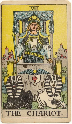 Carta El Carro del tarot Rider-Waite-Smith (1909)
