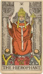 Carta El Hierofante del tarot Rider-Waite-Smith (1909)