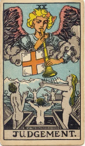 Carta El Juicio del tarot Rider-Waite-Smith (1909)