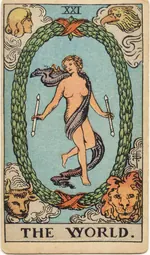 Carta El Mundo del tarot Rider-Waite-Smith (1909)