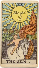 Carta El Sol del tarot Rider-Waite-Smith (1909)