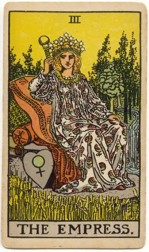 Carta La Emperatriz del tarot Rider-Waite-Smith (1909)