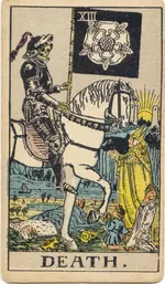 Carta La Muerte del tarot Rider-Waite-Smith (1909)