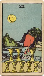 Carta Ocho de Copas del tarot Rider-Waite-Smith (1909)