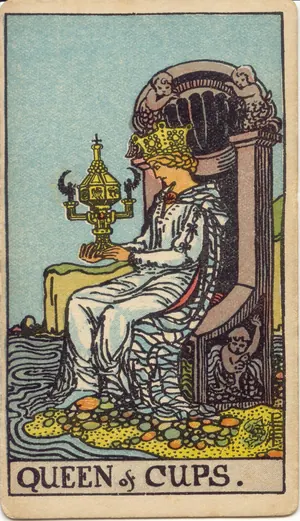 Carta Reina de Copas del tarot Rider-Waite-Smith (1909)