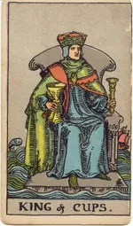 Carta Rey de Copas del tarot Rider-Waite-Smith (1909)