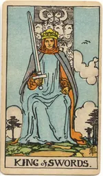 Carta Rey de Espadas del tarot Rider-Waite-Smith (1909)