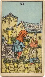 Carta Seis de Copas del tarot Rider-Waite-Smith (1909)