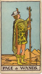 Carta Sota de Bastos del tarot Rider-Waite-Smith (1909)