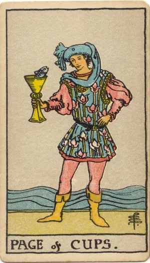 Carta Sota de Copas del tarot Rider-Waite-Smith (1909)